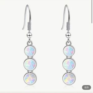 NWOT. Silver plated Opal Dangle Earrings.